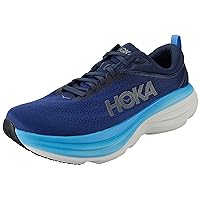 Hoka Men's Bondi 8 Sneaker, Outer Space/All Aboard, 8.5 Wide