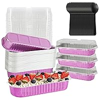 Mini Cake Pans With Lids, 30PCS 6.8OZ 200ML Disposable Aluminum Ramekins Mini Aluminum Pans with Lids Cupcake Liners with Lids Loaf Individual Cake Pans for Children Party Holiday Party,Pink