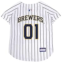 MLB Jersey for Dogs & Cats - Baseball Milwaukee Brewers Pet Jersey, X-Small.
