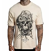 Sullen Neptune Short Sleeve Premium Vintage Tattoo Skull Graphic T-Shirt for Men