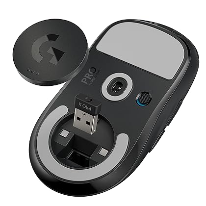 Logitech G PRO X SUPERLIGHT Wireless Gaming Mouse, Ultra-Lightweight, HERO 25K Sensor, 25,600 DPI, 5 Programmable Buttons, Long Battery Life, Compatible with PC / Mac - Black