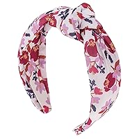Plum Floral Headband for Women - Knot - Fabric Headband and Stretchy Hair Scarf - White/Multicolor