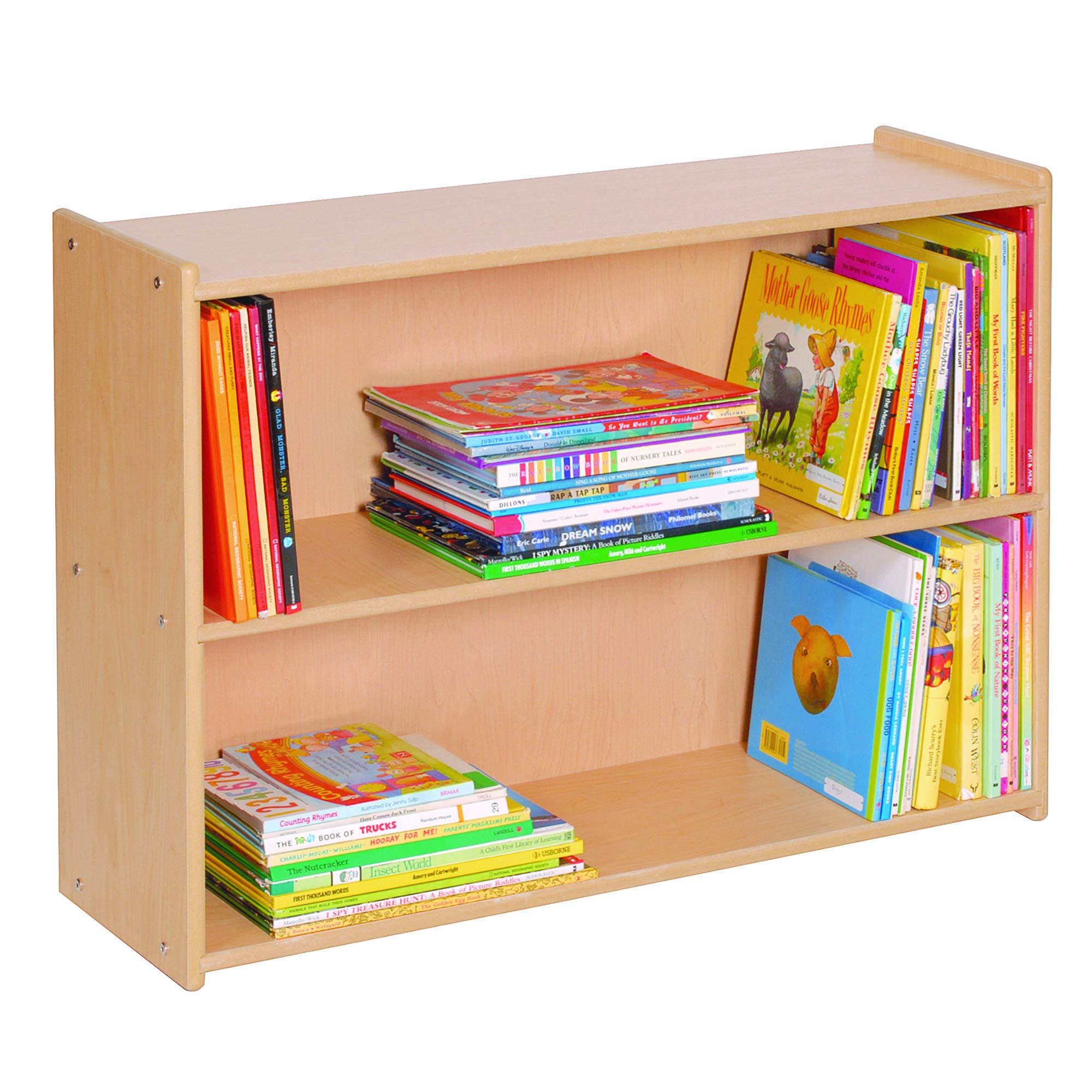 Angeles Value Line Narrow 2-Shelf Storage, ANG7147, Toddler Classroom Furniture Shelves, Kids Bookshelf, Organizer for Homeschool, Daycare or Playroom