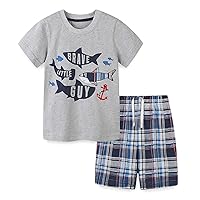 Toddler Boy Cotton Summer Short Sleeve T-Shirt and Short Set