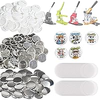 500 Sets 2.25 inch 58mm Pin Back Button Parts for Button Maker Machine, DIY Round Button Badge Parts, Set Includes Metal Top, Plastic/Metal Button, Clear Film, and Blank Paper For Gifts Presents