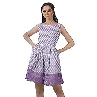 Sleeveless Tunic Cotton Dress Short Flared Pouf Dress Ladies Swing Dress