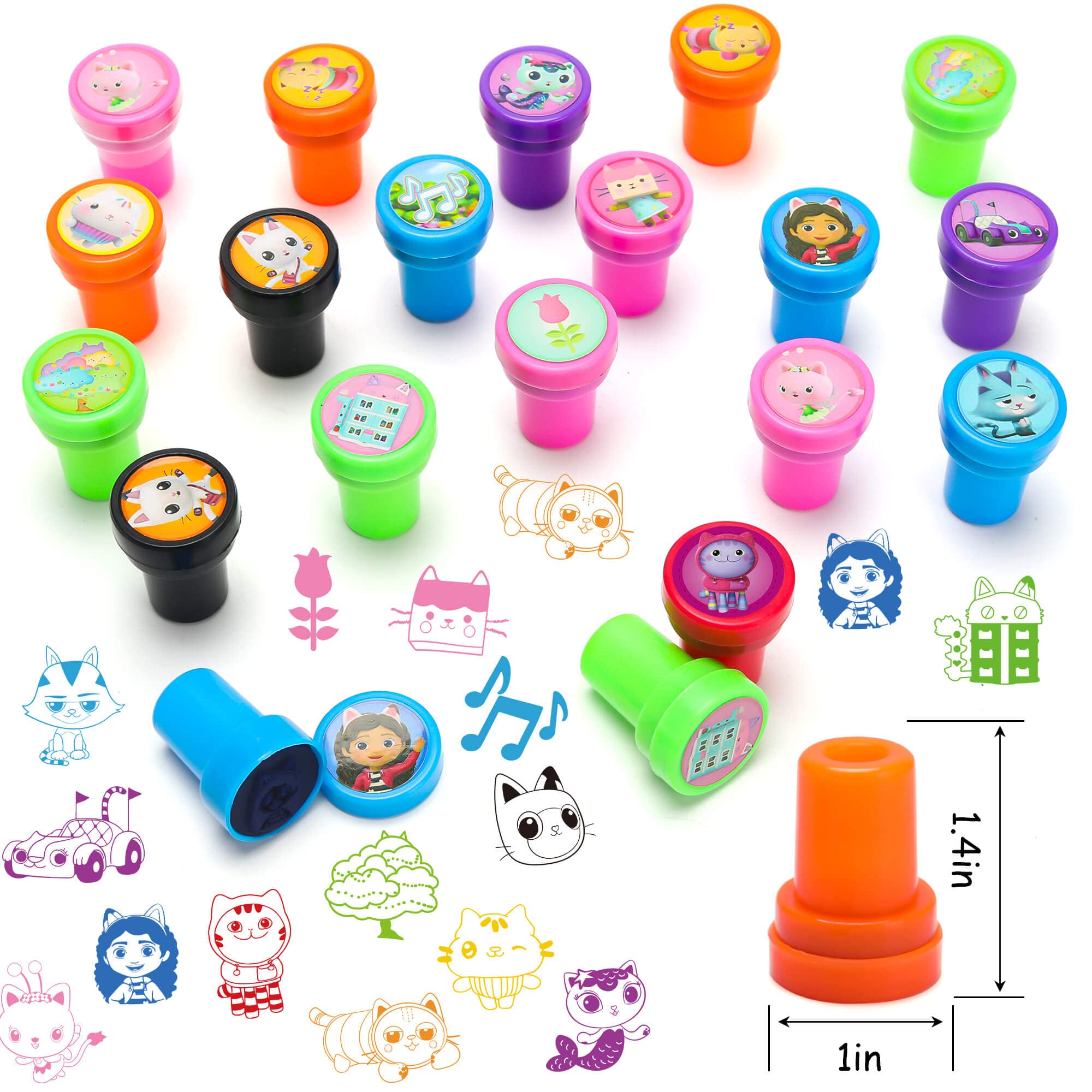 28Pcs Cute Cartoon Themed Stampers for Kids, Cartoon Birthday Party Supplies Favors, Goody Bag Treat Bag Stuff for Classroom Rewards Prizes, Cute Cartoon Party decorations, Kids Birthday Party Gifts