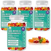 BIO VITALICA (Bundle) Sea Moss Elderberry (3 Packs) & Sea Moss Elderberry Gummies (1 Packs) BioVitalica