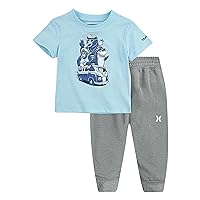 Hurley baby-boys Graphic T-shirt and Joggers 2-piece Outfit Set