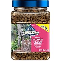 Blue Buffalo Wilderness Crunchy Cat Treats, Salmon 12-oz Tub