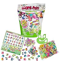 Rainbow Loom® Loomi-Pals Dino Collectible, Features 30 Mystery Cute Dino Themed Charms and 600 Colorful Rubber Bands All in a RESEALABLE Bag, Great Gifts for Boys and Girls 7+