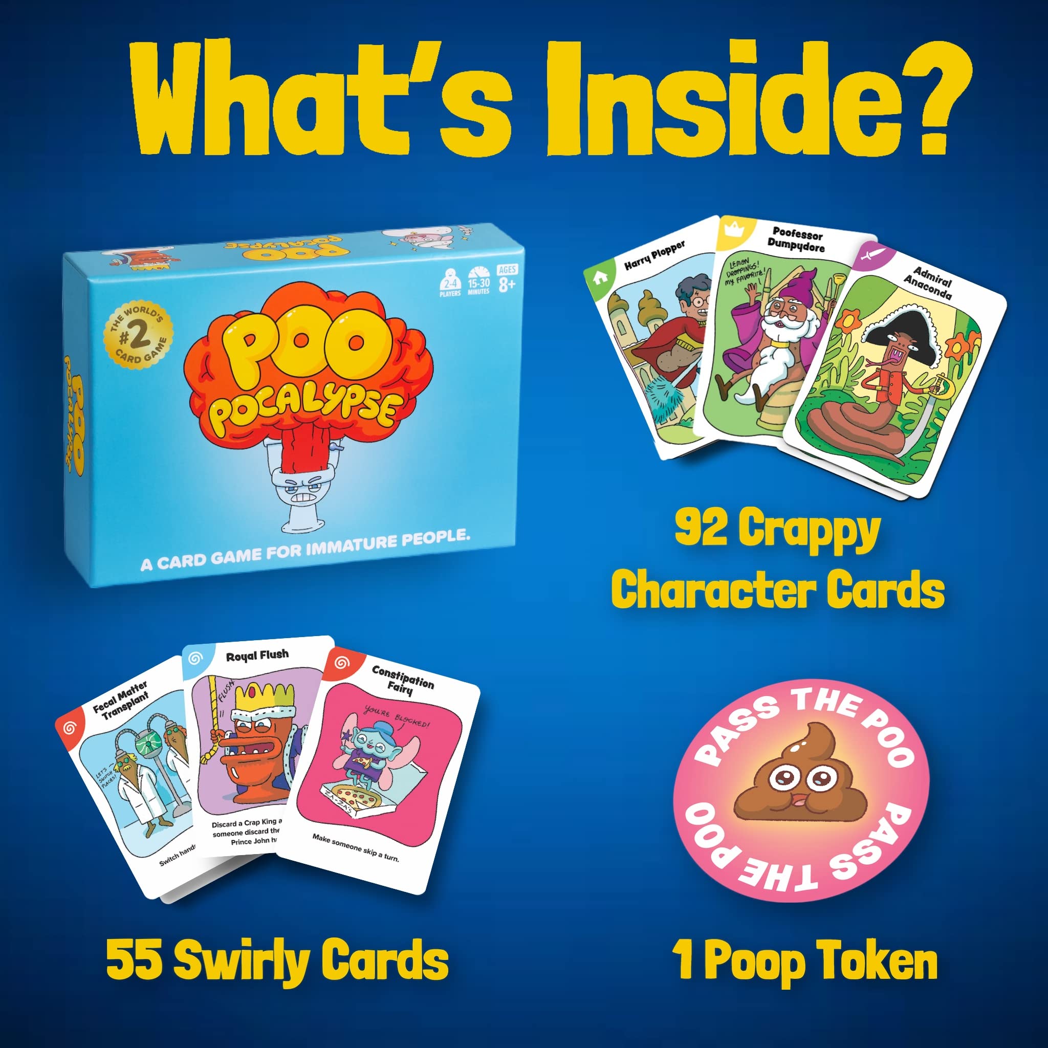 Poo Pocalypse Card Game + Expansions Bundle - The Hilarious Family Party Game for Kids, Teens, and Adults - 2-8 Players
