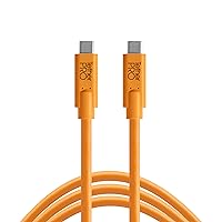 Tether Tools TetherPro USB-C to USB-C Cable | for Power Delivery, Fast Transfer and Connection Between Camera and Computer | High Visibility Orange | 15 feet (4.6 m)