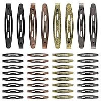 40Pcs Metal Snap Hair Clips 2.36In Large Metal Hair Barrettes Non Slip Oval Contour Hair Clips Hairpins for Kids Teens Toddlers Girls Women