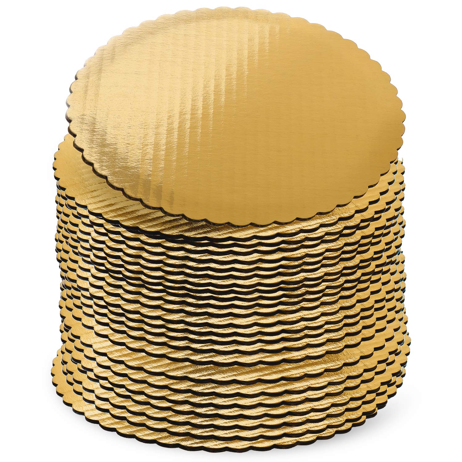 Amazon.com: [30 Pack] 8 10 12 Inches Round Tierd Cake Boards Combo -  Cardboard Disposable Layered Cake Pizza Circle Scalloped Gold Stackable  Tart Decorating Base Stand : Home & Kitchen