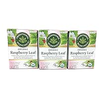 Organic Raspberry Leaf Herbal Tea Caffeine Free, 16 ct. (Pack Of 3)