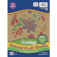 Ecology Natural Kraft Sheets Craft Paper, 500 per Ream
