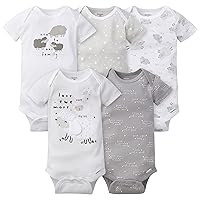 Gerber Baby-Girls 5-Pack Short Sleeve Variety Onesies Bodysuits