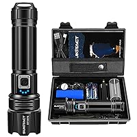 Flashlights High Lumens, Sunitact Rechargeable Flashlights Led 20000 Lumen XHP70.2, Super Bright Flash Light, High Powered Handheld Flashlights for Emergency Camping Gift, IP67 Waterproof, Zoomable