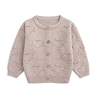 Curipeer Baby Girls Knitted Cardigan Pompoms Sweater Toddler Long Sleeve Jacket Outerwear 6M-4Y