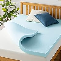 3 Inch Ventilated Memory Foam Mattress Topper, Cooling Gel Infusion, CertiPUR-US Certified, Twin XL,Blue