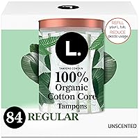 L. Organic Cotton Tampons - Regular 42 Count x 2 Packs (84 Count Total) (Packaging May Vary)