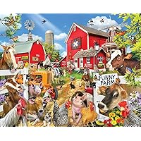 White Mountain Puzzles Funny Farm Seek and Find - 1000 Piece Jigsaw Puzzle