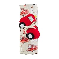 Firetruck Swaddle and Rattle