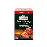 Ahmad Tea Black Tea, Strawberry Sensation Teabags, 20 ct (Pack of 1) - Caffeinated & Sugar-Free