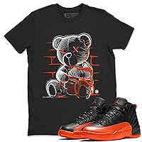 12 Brilliant Orange Design Printed Neon Bear Sneaker Matching T-Shirt