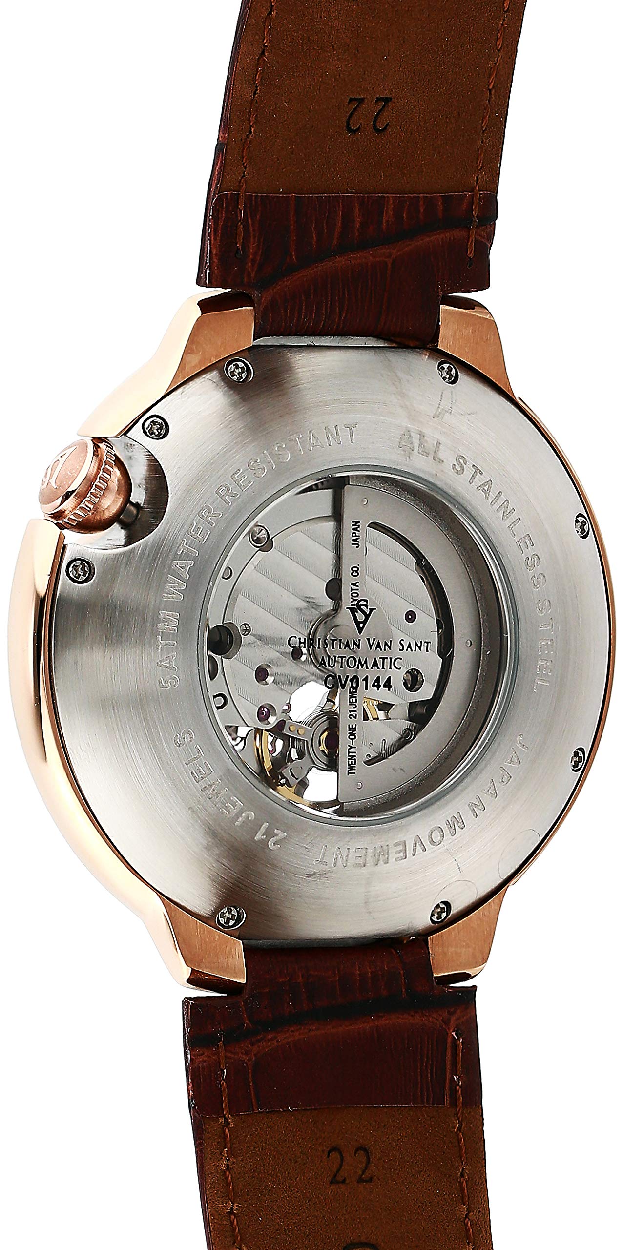 Christian Van Sant Men's CV0144 Cyclone Automatic Analog Display Quartz Brown Watch