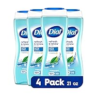 Dial Body Wash, Refresh & Renew Spring Water, 16 fl oz, Pack of 4