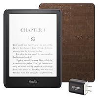 Kindle Paperwhite Essentials Bundle including Kindle Paperwhite (16 GB) - Denim, Cork Cover - Dark, and Power Adapter
