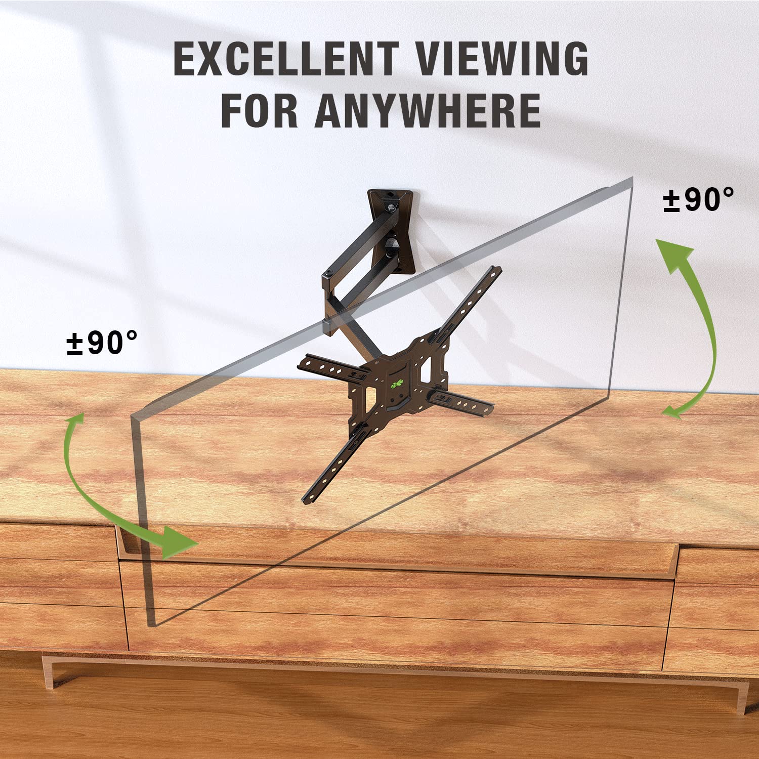 USX MOUNT Full Motion TV Mount, Swivel Articulating Tilt TV Wall Mount for 26-55