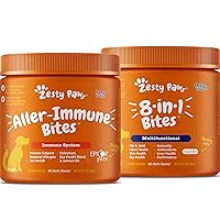 Allergy Immune Supplement for Dogs Lamb- with Omega 3 Wild Alaskan Salmon Fish Oil + Multifunctional Supplements for Dogs - Glucosamine Chondroitin for Joint Support