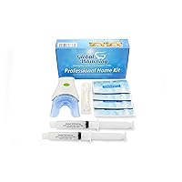 Professional Teeth Whitening Home Kit System W / 7 LED Blue Light Vibrating Brush System - 35% Carbamide Peroxide - Get Whiter Teeth
