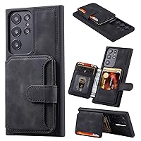 ZORSOME for Samsung Galaxy S22 Ultra Wallet Case, Shockproof Leather Wallet Case with Card Holder for Samsung Galaxy S22 Ultra [RFID Blocking][Card Slot],Black