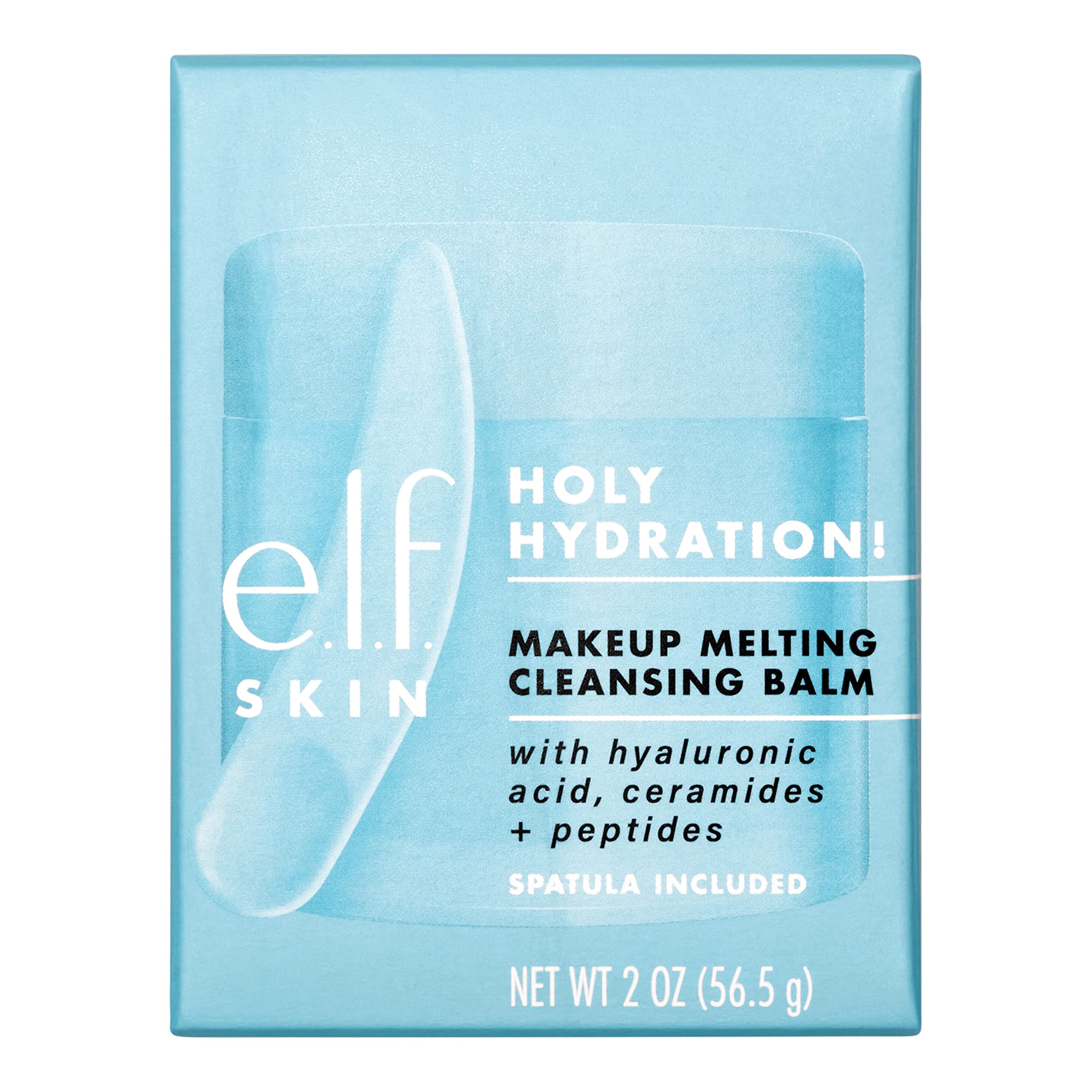 e.l.f. Holy Hydration! Makeup Melting Cleansing Balm, Face Cleanser & Makeup Remover, Infused with Hyaluronic Acid to Hydrate Skin, 2 Oz