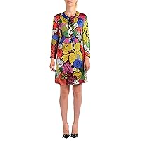 Just Cavalli Women's Multi-Color 100% Silk Floral Print Shift Dress US S IT 40