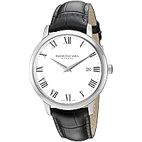 Raymond Weil Men's 'Toccata' Swiss Quartz Stainless Steel and Leather Watch, Color:Black (Model: 5488-STC-00300)