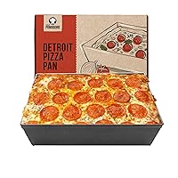 Chef Pomodoro Authentic Detroit-Style Pizza Pan, Compact 10 x 8-Inch, Commercial-Grade Hard Anodized Aluminum, Pre-Seasoned Deep Dish Bakeware, Professional Kitchen Essentials