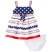 Bonnie Baby Baby-Girls Newborn Stars and Stripes Seersucker Dress