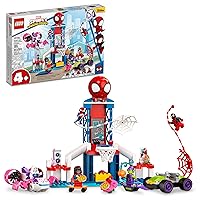 LEGO Marvel Spider-Man Webquarters Hangout 10784 Building Set - Spidey and His Amazing Friends Series, Spider-Man, Miles Morales, and Green Goblin Minifigures, Toys for Boys and Girls Ages 4+
