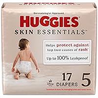 Huggies Size 5 Diapers, Skin Essentials Baby Diapers, Size 5 (27+ lbs), 17 Count