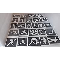 10 x Sport Stencils for Etching on Glass (Mixed) Gift Present Glassware Hobby Craft Baseball Basketball