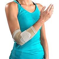 DonJoy Advantage DA161ES02-TAN-L Deluxe Elastic Elbow for Sprains, Strains, Golfer's and Tennis Elbow, Swelling, Tan, Large 10.5