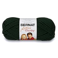 Bernat Softee Chunky Yarn, 3.5 Oz, Gauge 6 Super Bulky, Dark Green