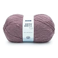 Lion Brand Yarn Jiffy Bonus Bundle, Acrylic Yarn for Crochet, Plum, 1 Pack