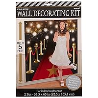 Hollywood Glam Party Red Carpet & Paparazzi Plastic Backdrop Kit - 65