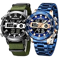 MEGALITH Men's Watches Digital Military Waterproof Watches for Men Sports Chronograph Mulifunction LED Dual Time Analog Quartz Wrist Watch Mens Tactical Heavy Duty Rugged Watch, Alarm Stopwatch